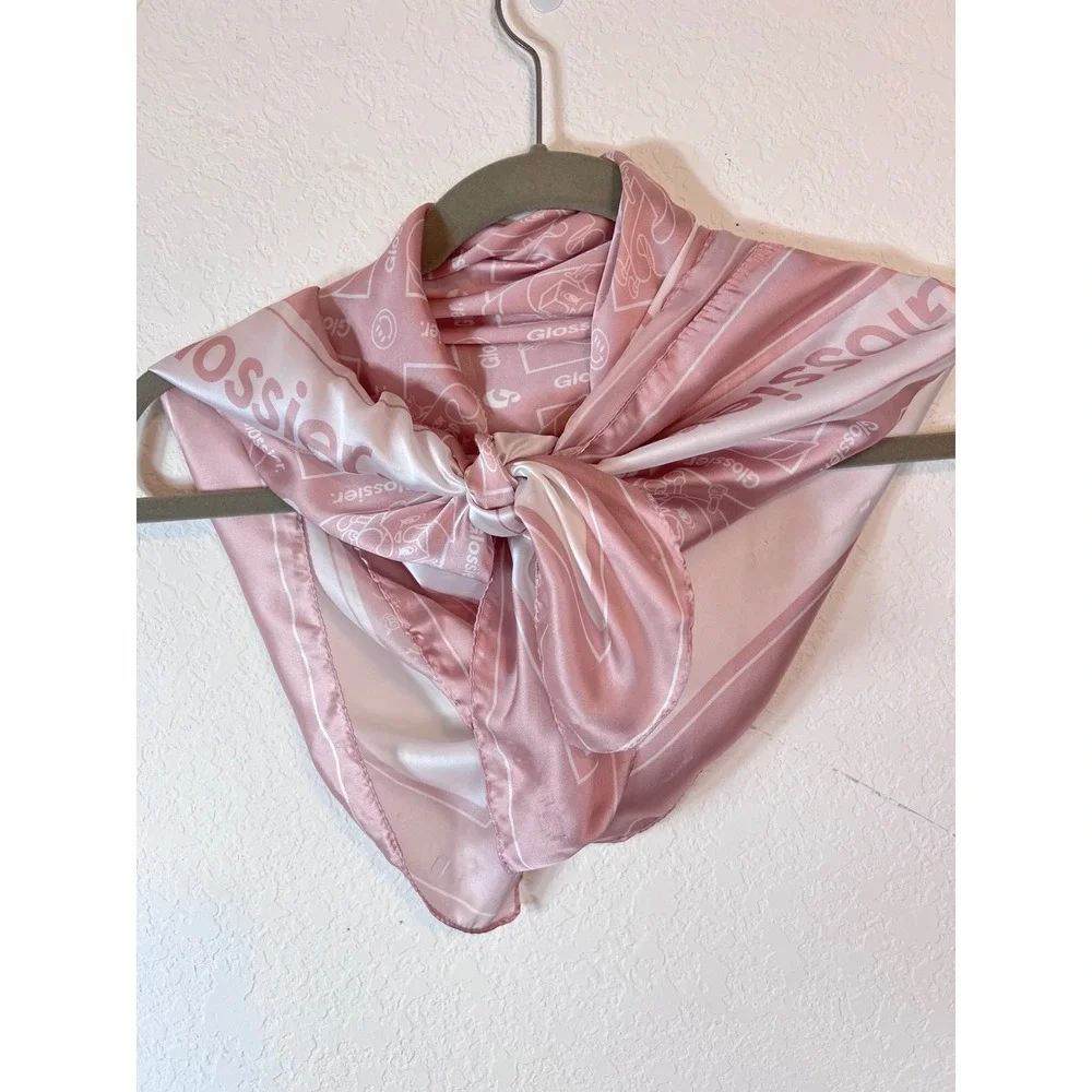 Glossier G Pal Pink Silky Scarf Limited Edition Holiday 2020 Logo